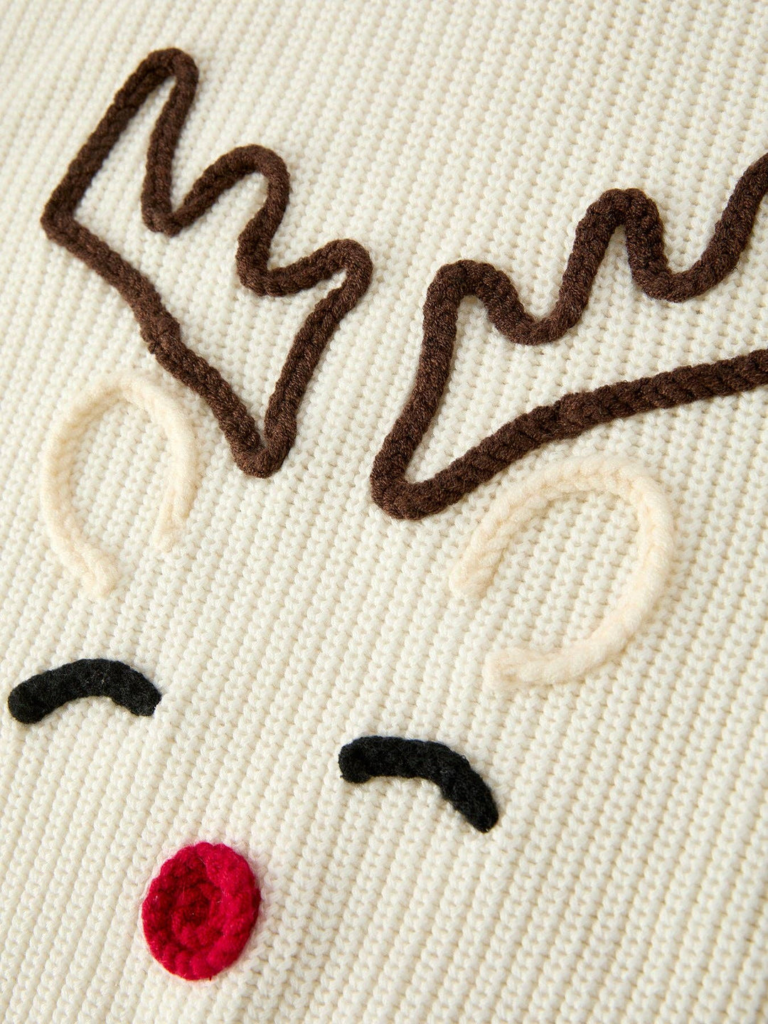 Christmas Girls White Elk Pullover Sweater: 18M