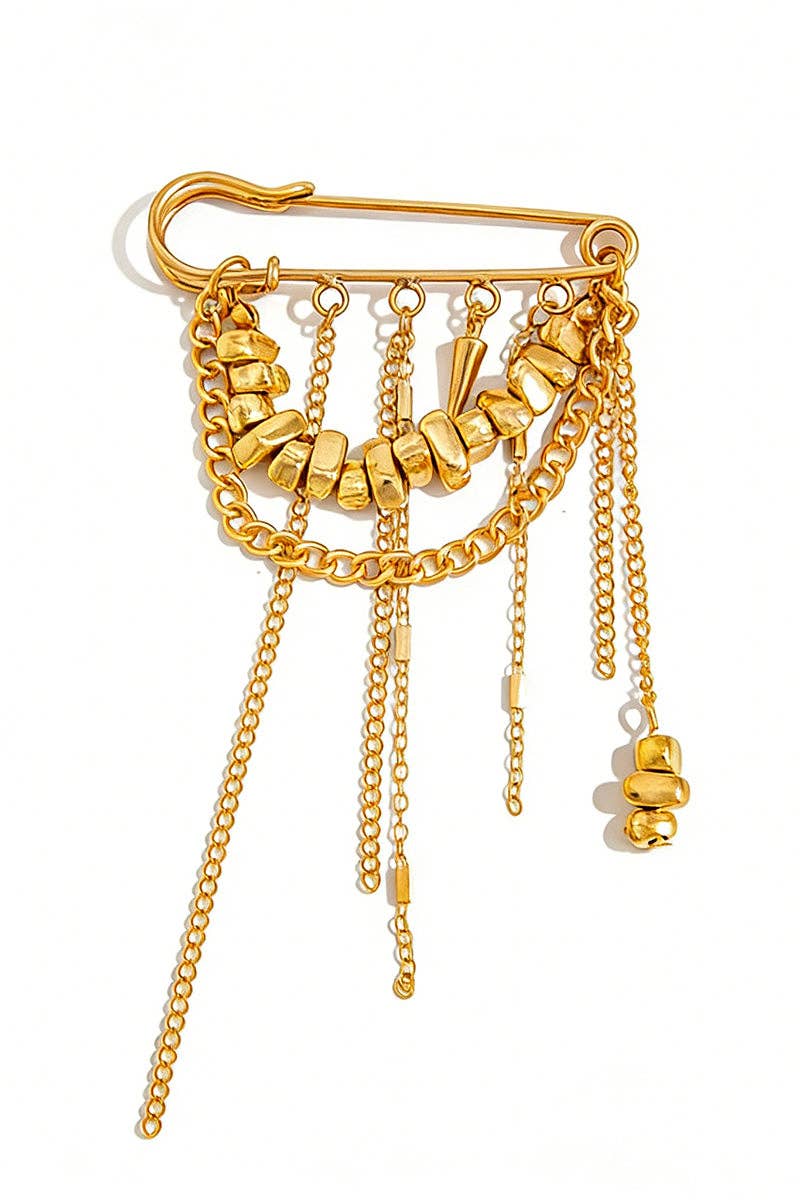 Elegant Chain Brooch for Women: GOLD