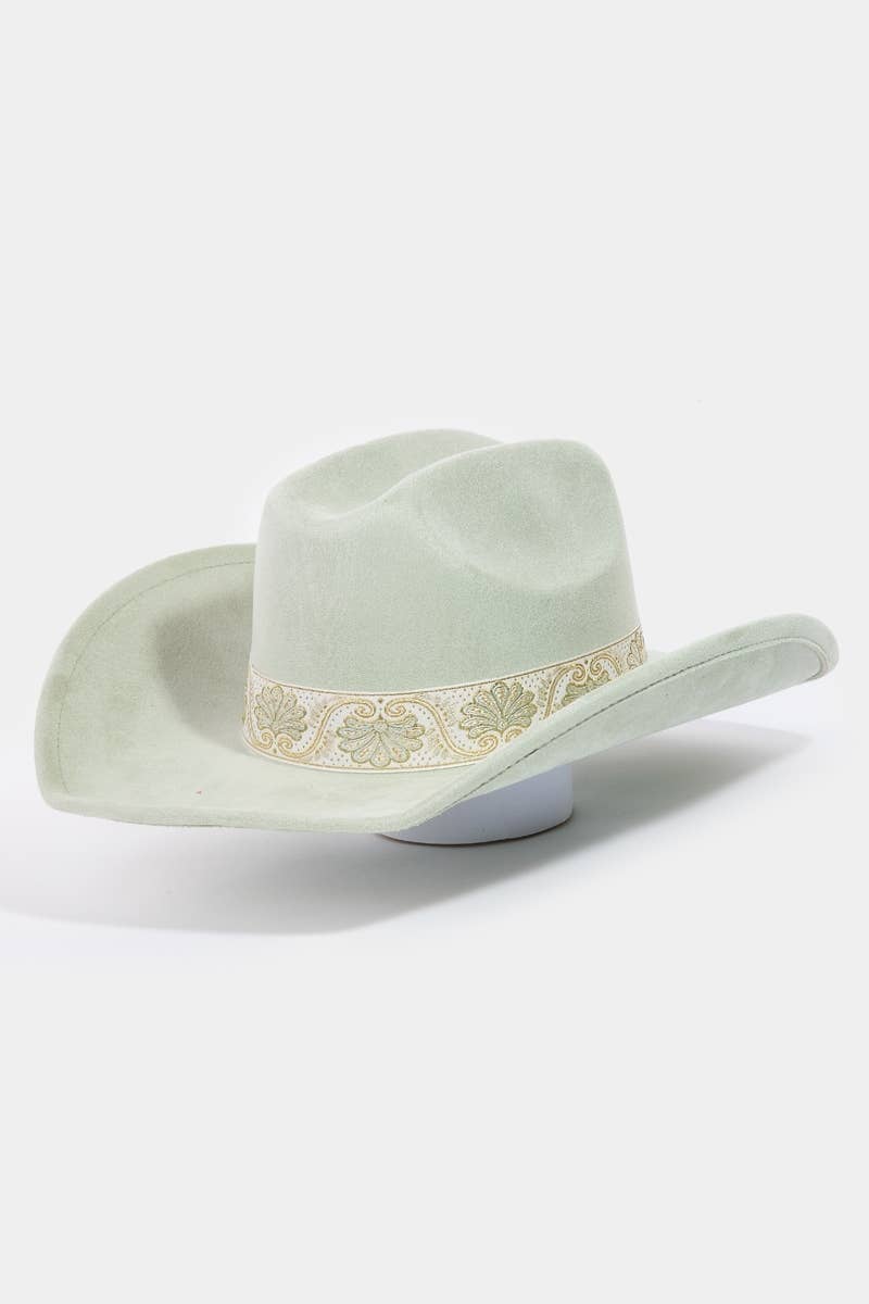 Western Intricate Border Pattern Band Cowboy Hat: IV