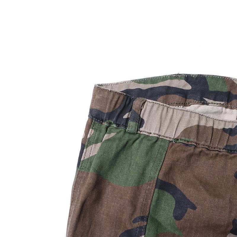 Camouflage Strapless Wide Leg Jumpsuit