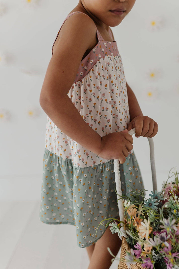 Babysprouts Wide Strap Dress: Embroidery Floral
