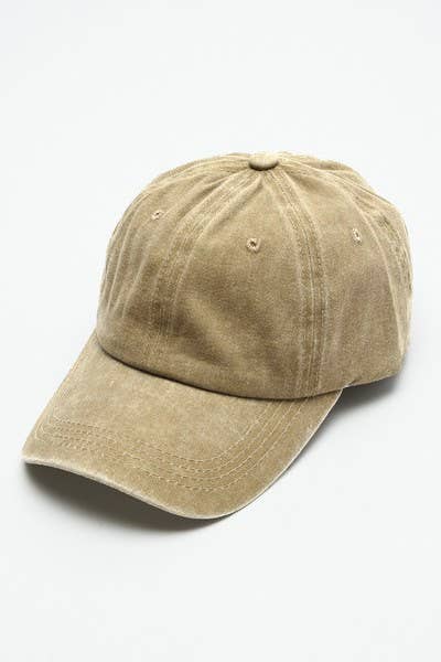 VINTAGE WASHED BASEBALL CAP 40HW702: Washed Military