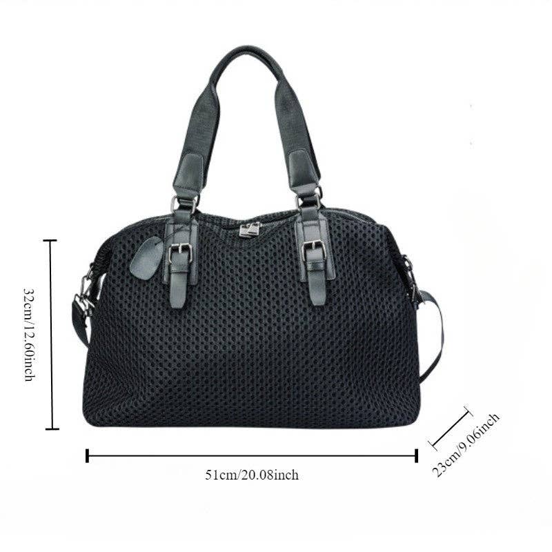 Oxford Fabric Casual Travel Bag: BLACK