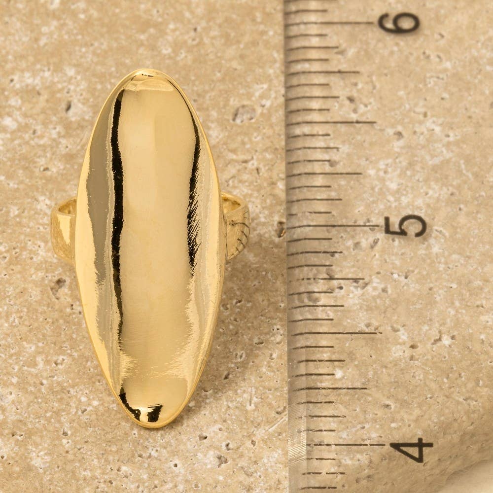 Long Oval Statement Open Band Ring: G