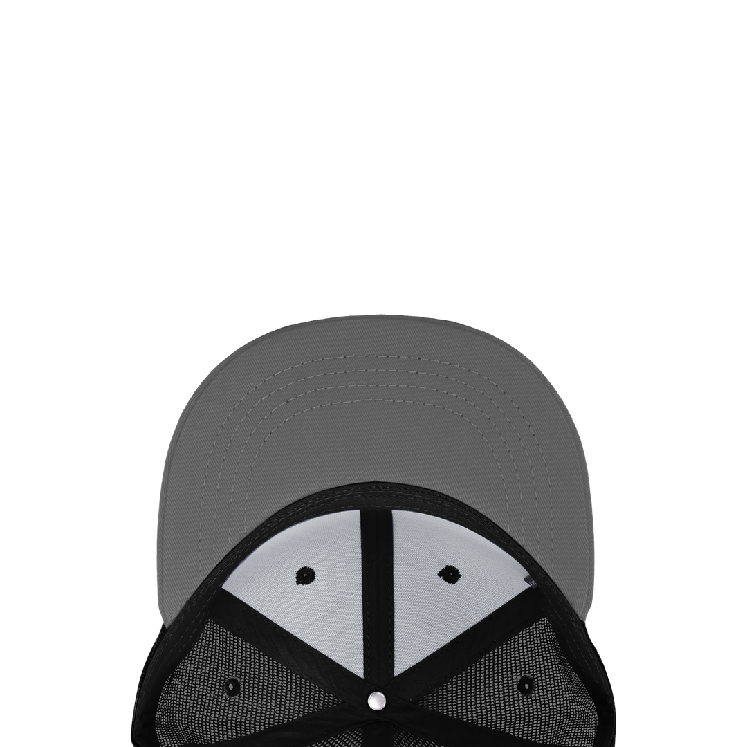 Decky 5010 - Kids Youth Trucker Hat, Flat Bill Snapback - 50: Black