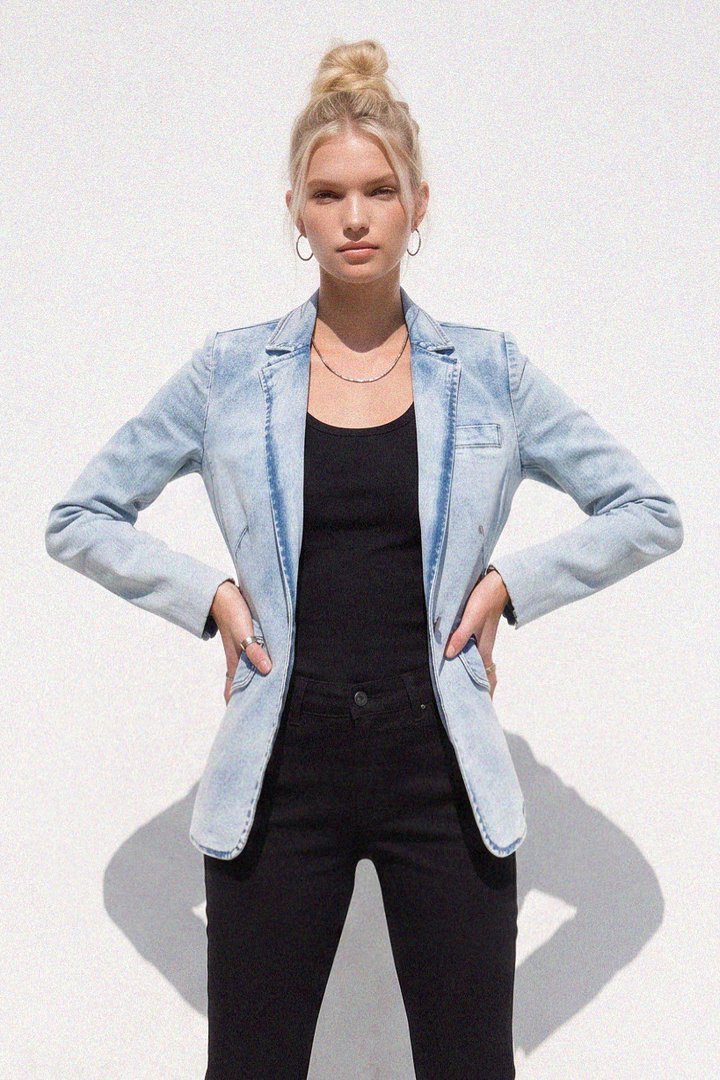 PREMIUM STRUCTURED LINED DENIM BLAZER