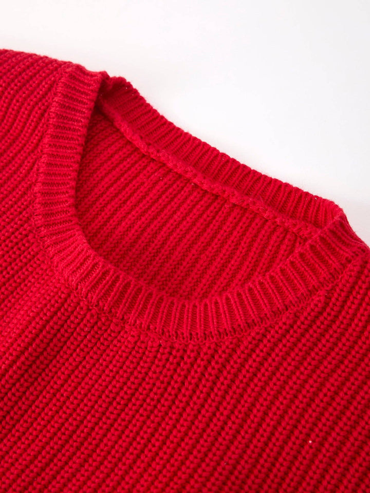 Mom and Me Winter Christmas Red "merry" Pullover Sweater:Kids