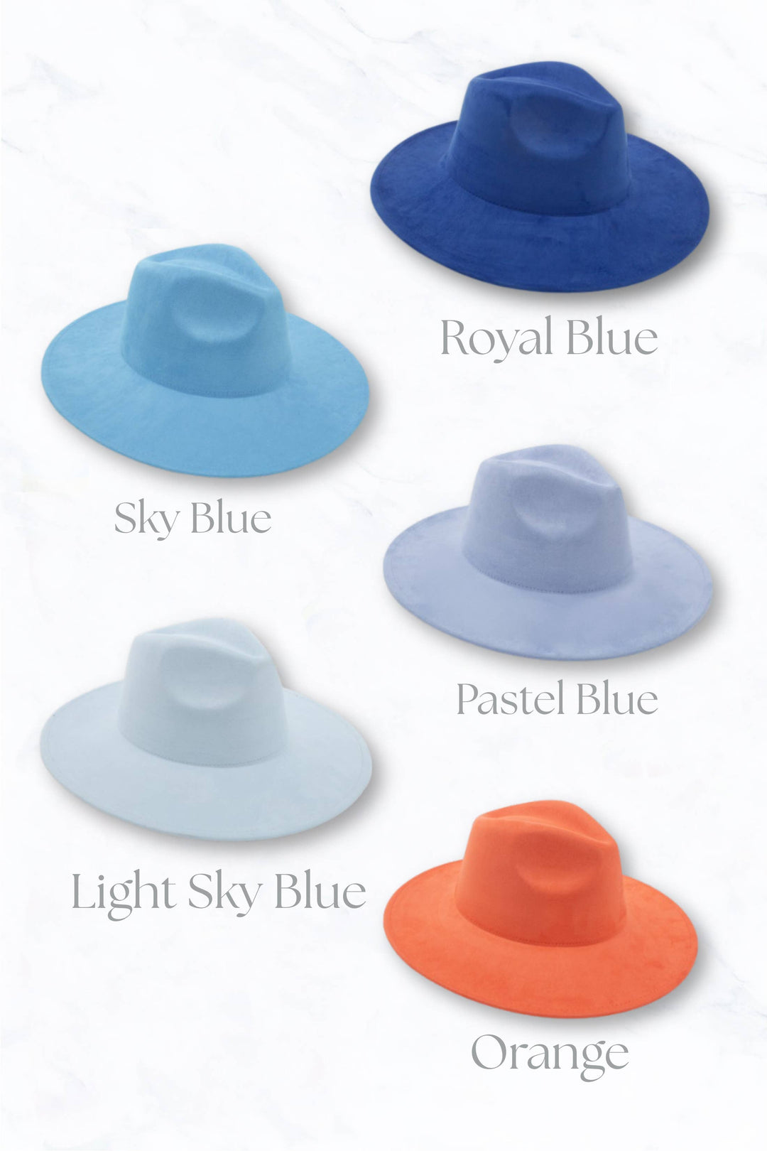 Suede Large Eaves Peach Top Fedora Hat: Stone Grey