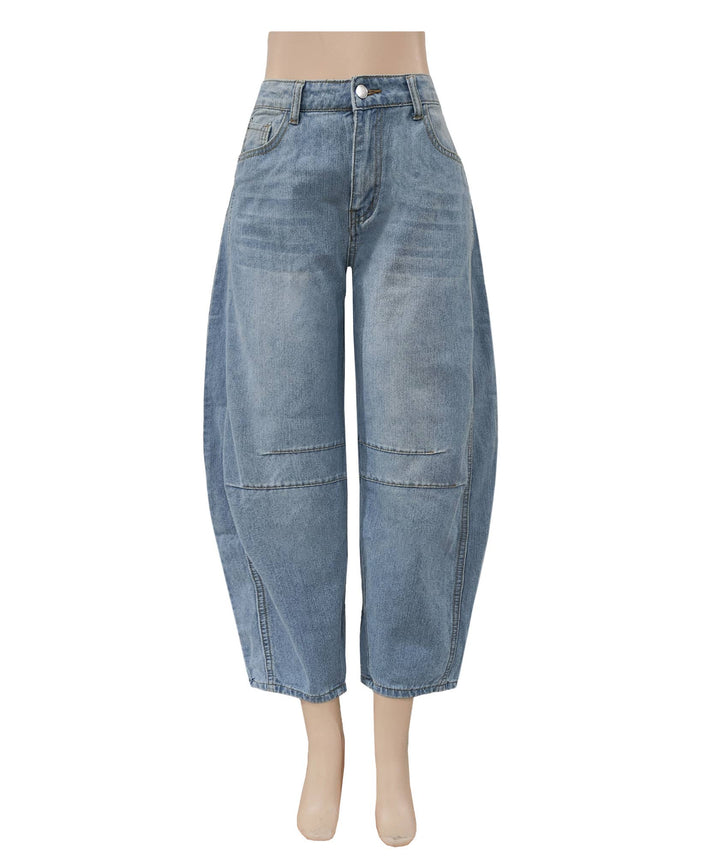 Slouchy Curved leg shape Barrel Jeans: Camel / M