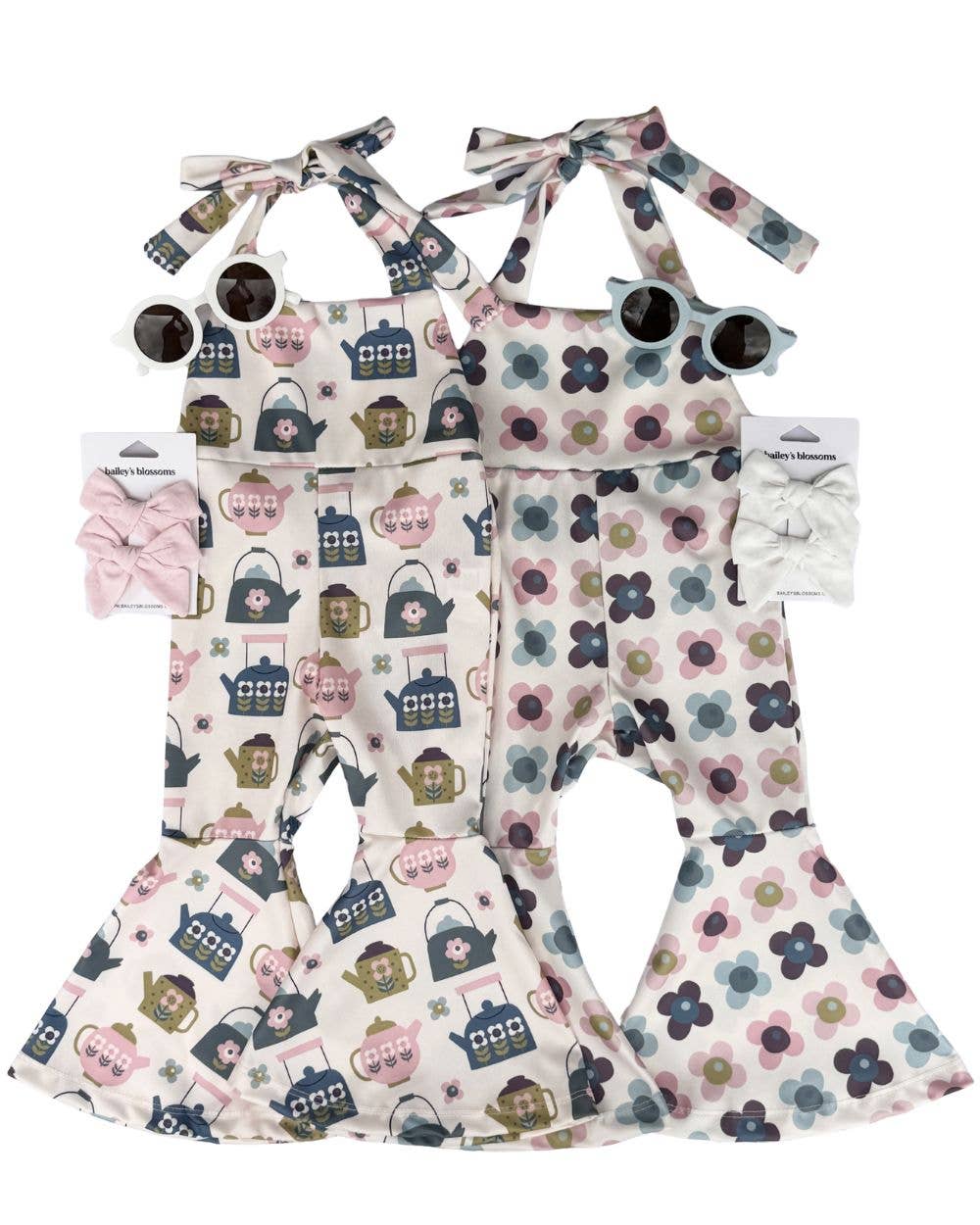 Andi Pleated Bell Bottom Jumpsuit Petal Patch Girls
