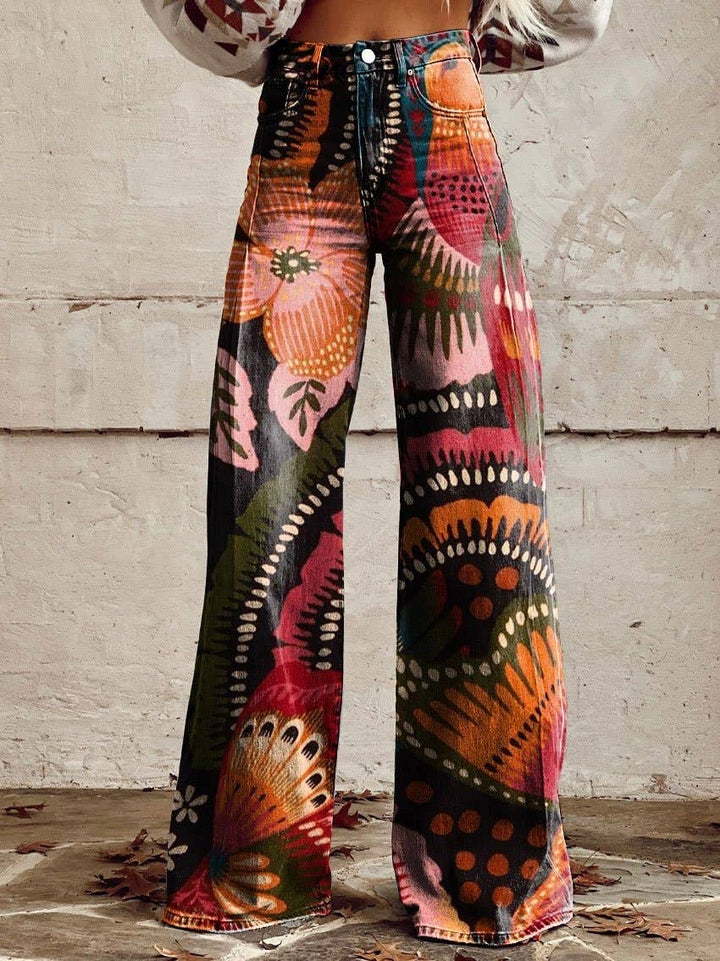 Bronc Rider Women's Wide Leg 3D Heat Transfer Printing Long Pants: 9 / S