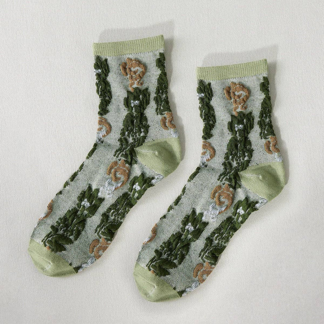Rufia - Retro Embossed Women's Socks: 5 / One Size