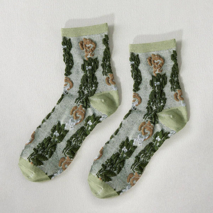 Rufia - Retro Embossed Women's Socks: 5 / One Size