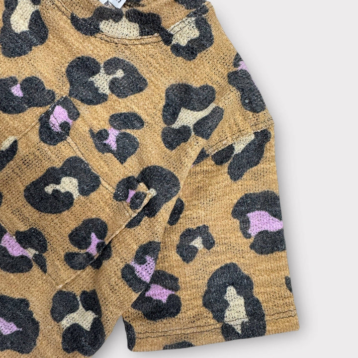 Kids Lazy Leopard Pocket Tee – Boxy Knit: S (1-2yr)