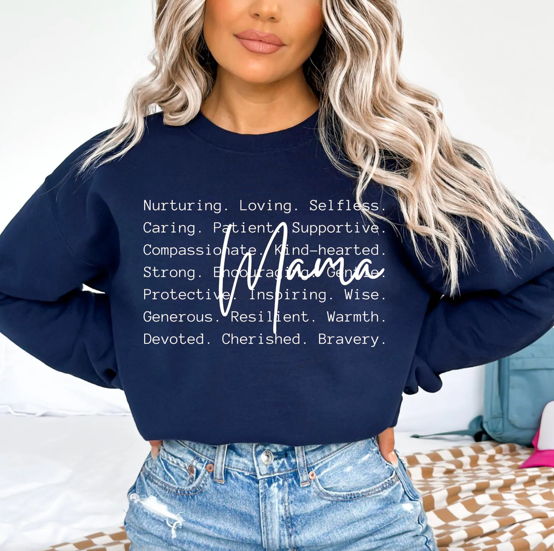 Mama Words Crewneck Sweatshirt : Black / X-Large