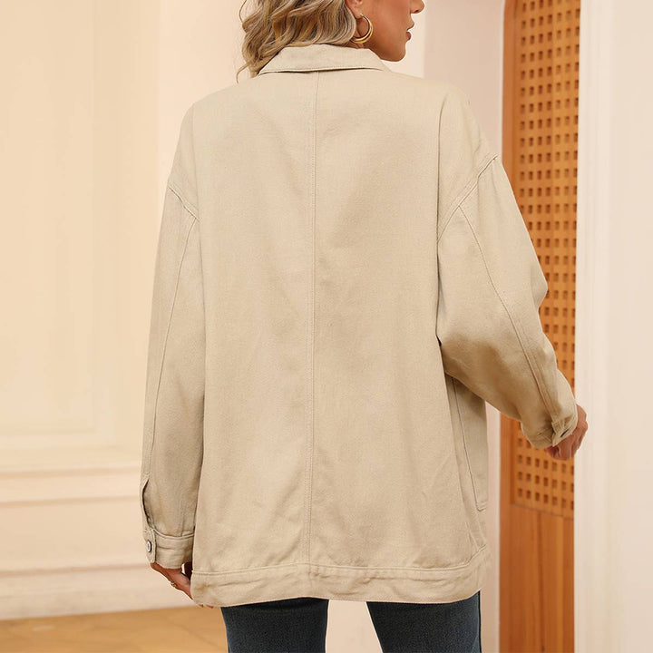 Vintage Loose Denim Jacket for Women Black/Grey