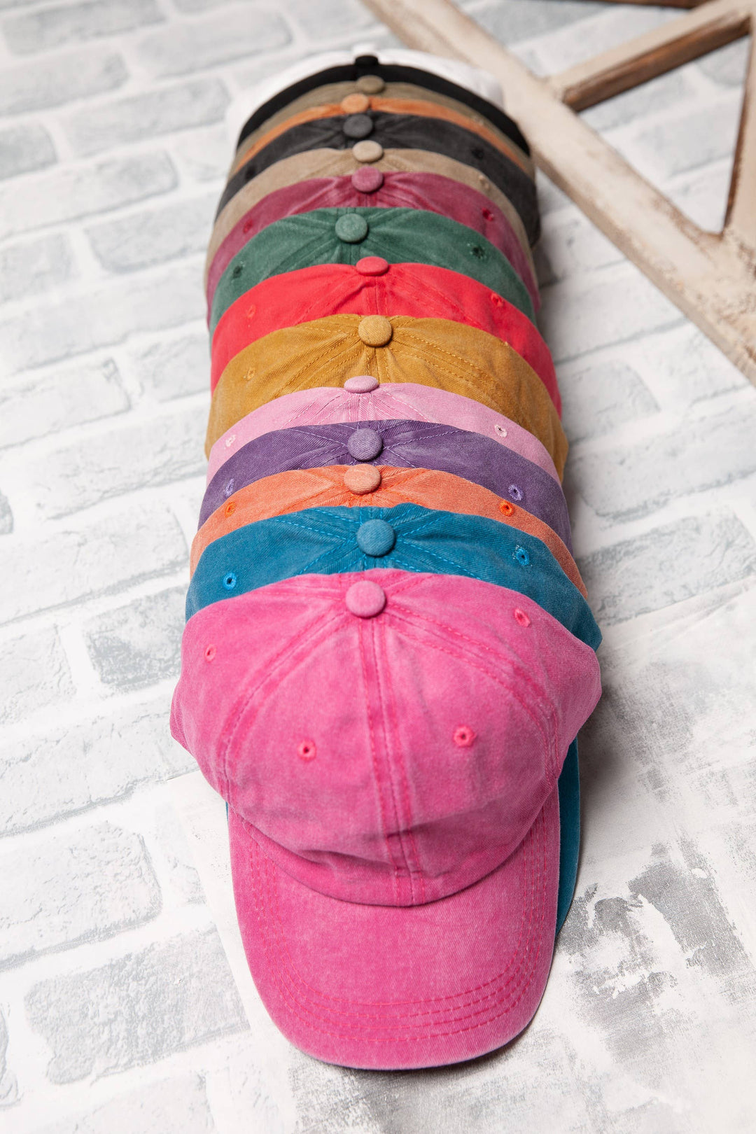 VINTAGE WASHED BASEBALL CAP 40HW702: Washed Military