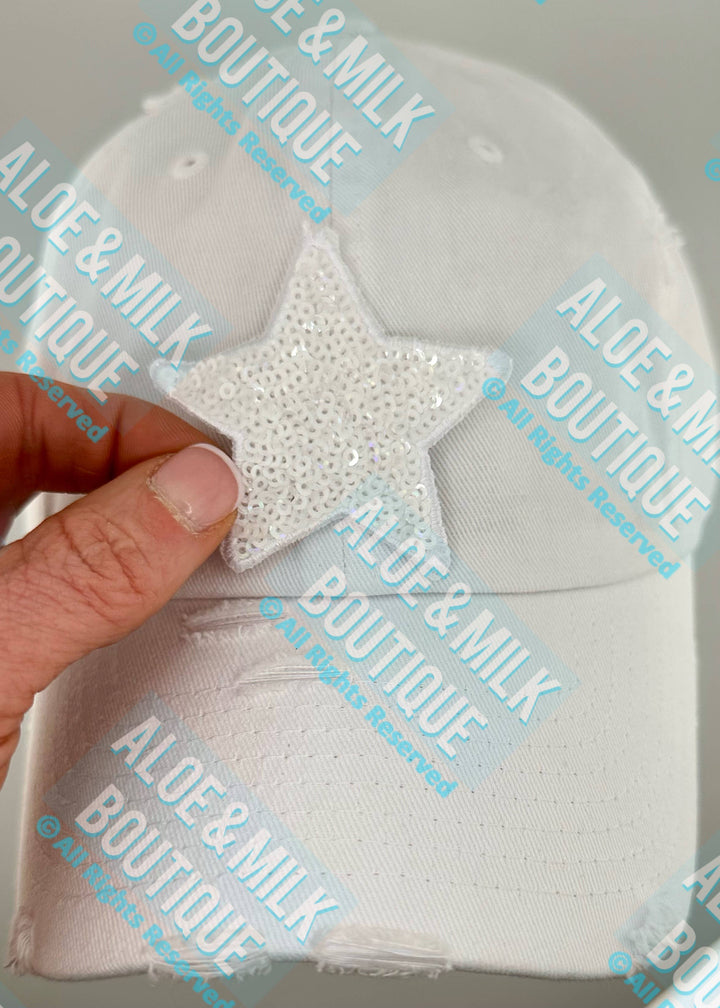 New Sequin Star Small, sequin star patch, cheer patch: Black