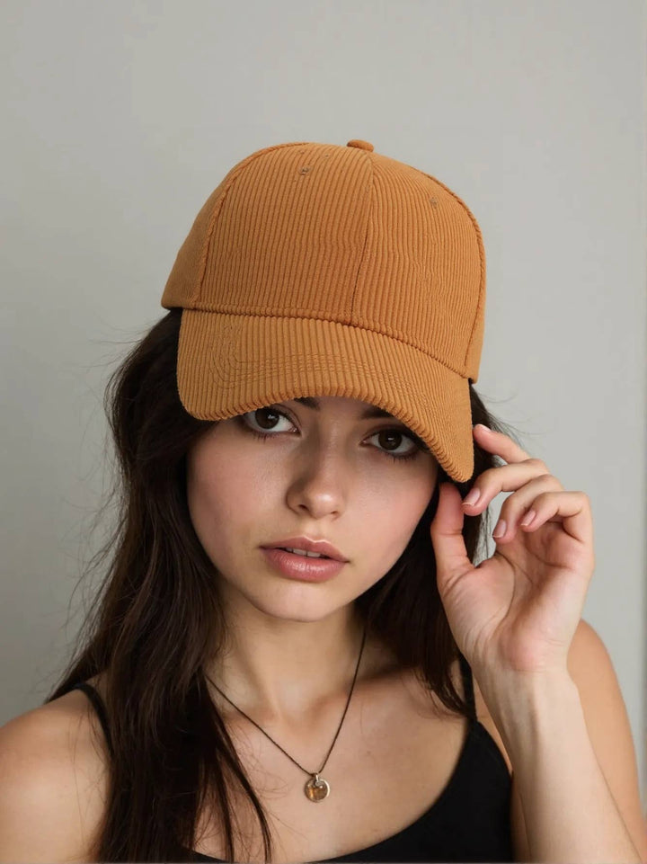 Corduroy Baseball Cap Unisex Winter Warm Outdoor_CWAH0517: YELLOW / (OS) 2