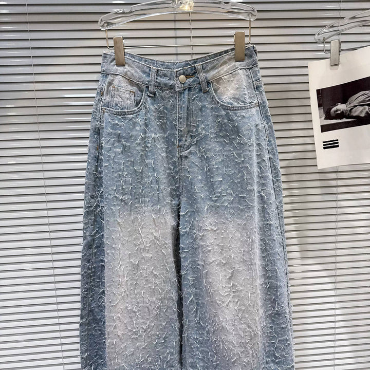 Pearl Beaded Bustier and Vintage Denim Pants Set