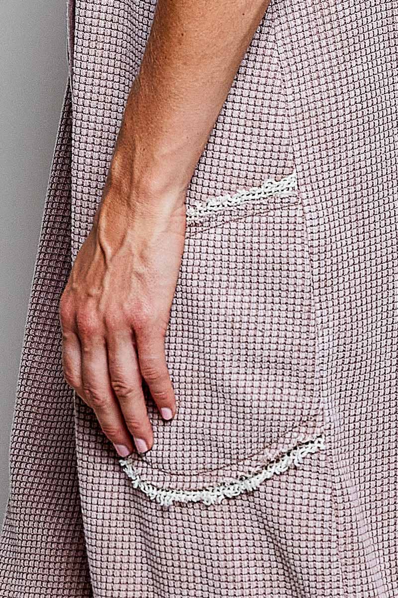 Thermal Cotton Lace Rib Placket Metal Snap Wide Leg Overall