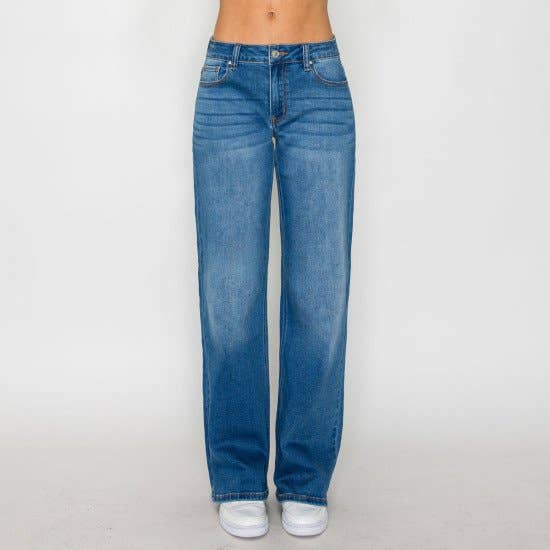 LOW RISE BASIC 22 INCH WIDE LEG JEAN: DARK / 0-1-3-5-7-9-11-13(1-1-2-2-3-2-2-2)