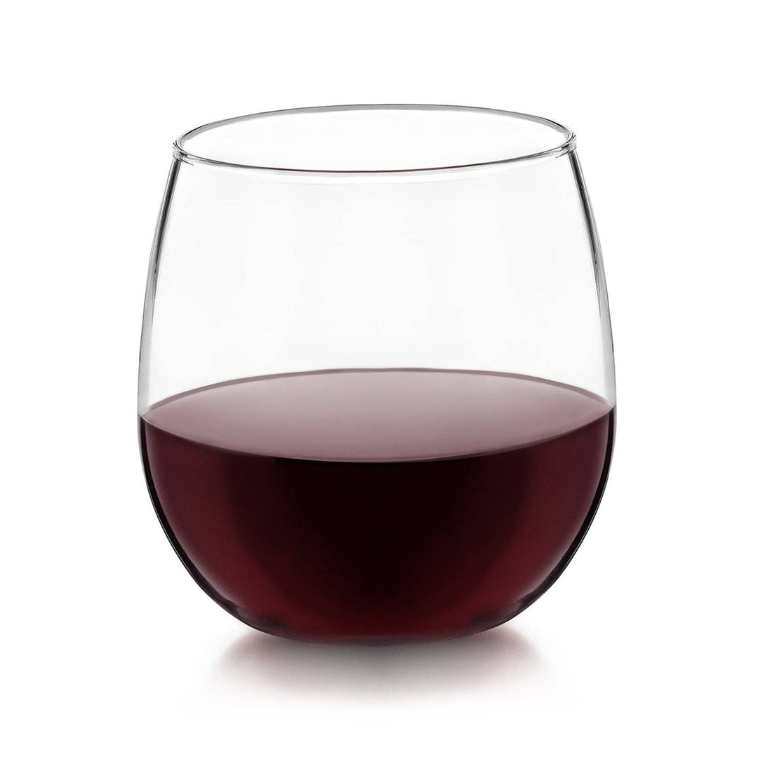 Libbey Stemless 12-Piece Red & White Wine Glass Party Set