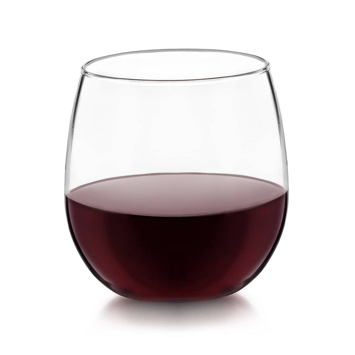 Libbey Stemless 12-Piece Red & White Wine Glass Party Set