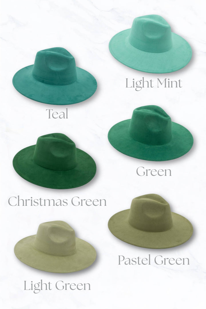 Suede Large Eaves Peach Top Fedora Hat: Stone Grey