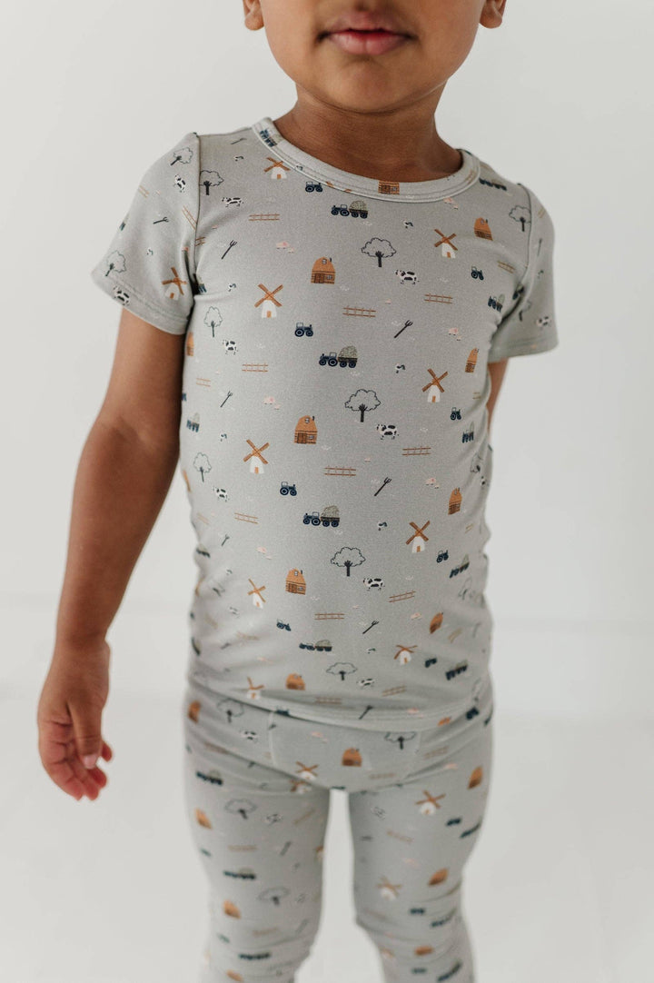 Babysprouts Short Sleeve Lounge Set: Dirt Bikes