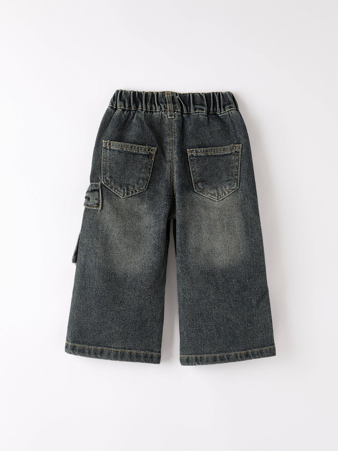 Girls Bow Stretch Wide-Leg Jeans: 2 / Black