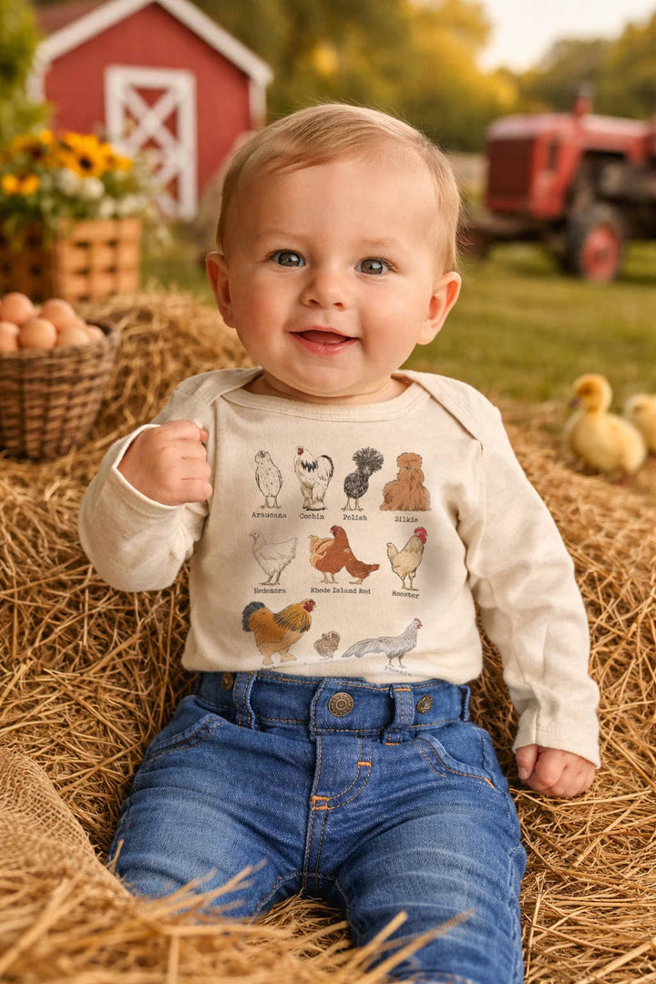 Chicken Breeds Country Farm Baby Western Newborn Onesie