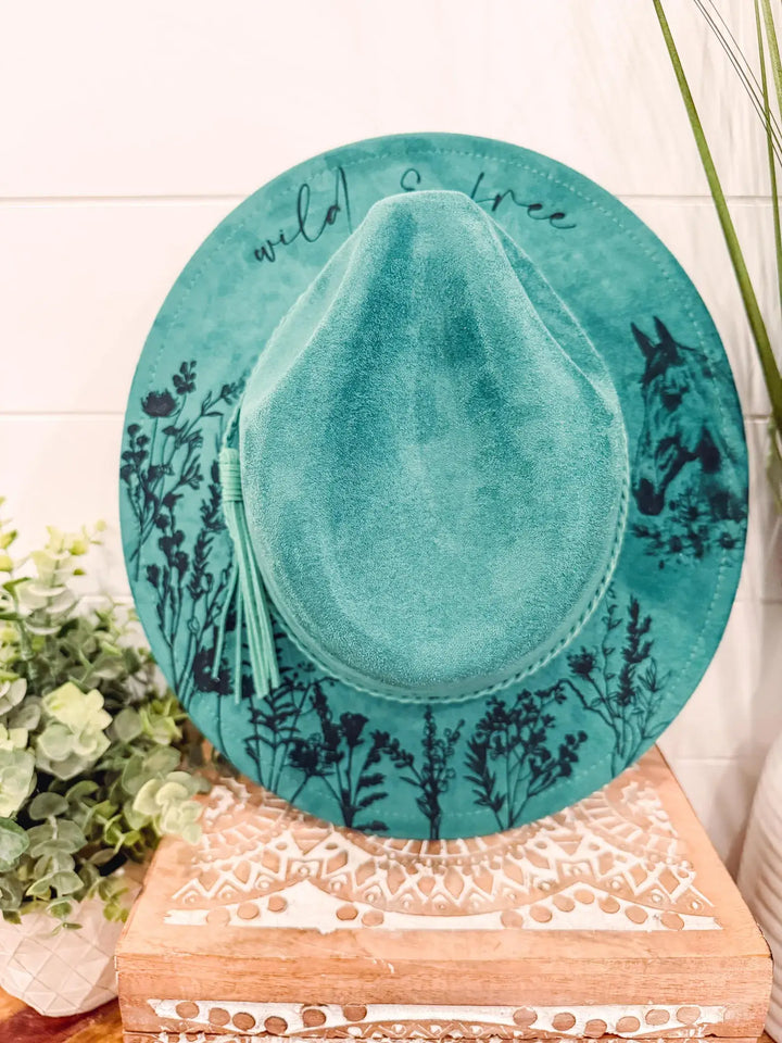 Youth Floral Burned Hat: Ivory