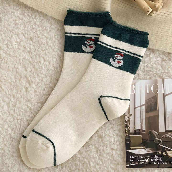 Christmas Festive Patterns Socks, Retro Holiday Themed Socks: ChristmasTree