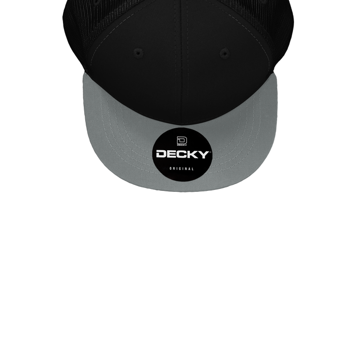Decky 5010 - Kids Youth Trucker Hat, Flat Bill Snapback - 50: Black