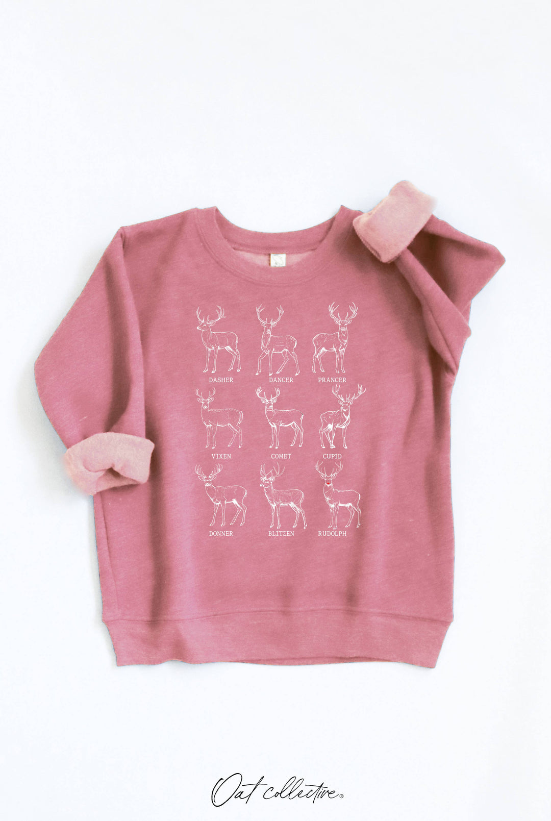 SANTA'S REINDEER Toddler Graphic Sweatshirt: HEATHER FOREST / 2T