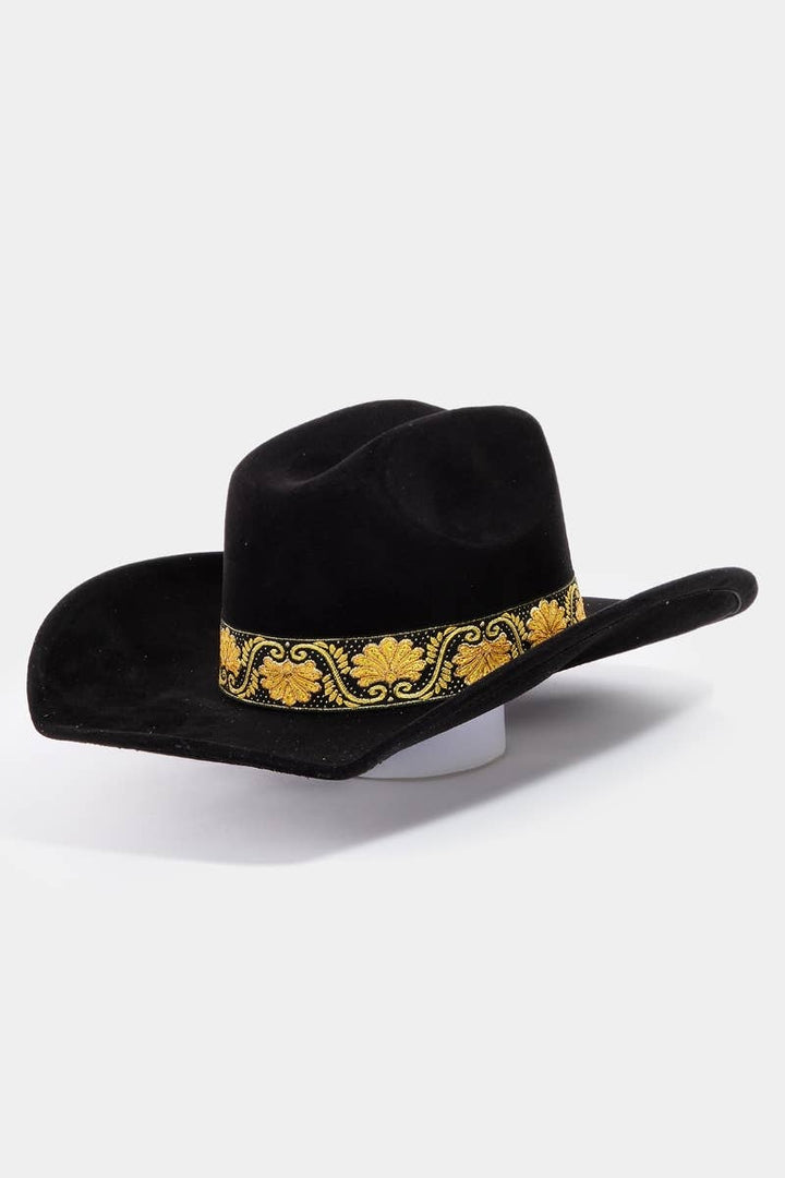 Western Intricate Border Pattern Band Cowboy Hat: SA