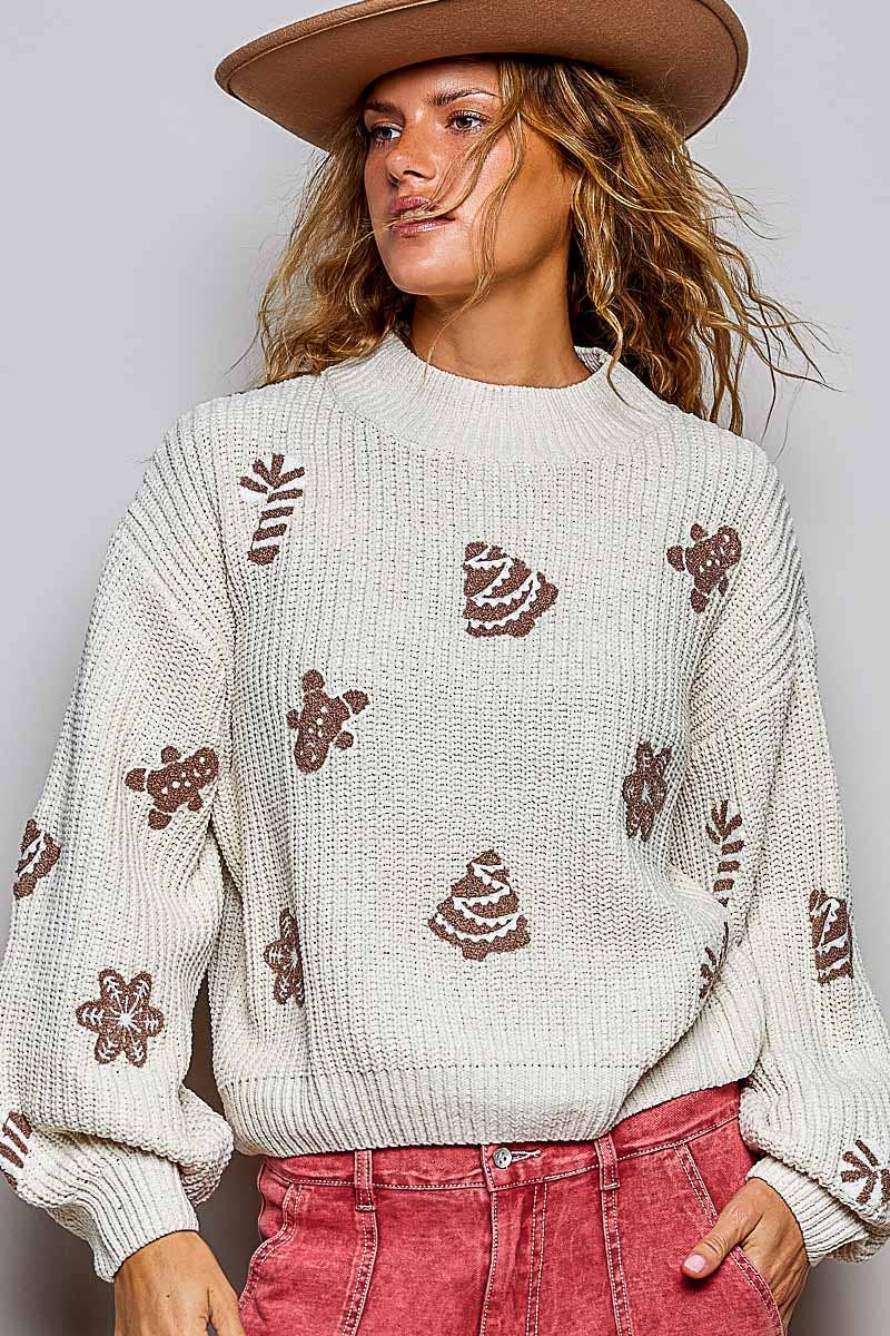 Christmas-Inspired Cozy Chenille Sweater Cropped Fit Top