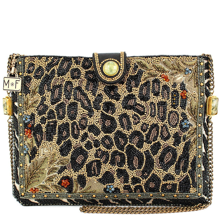 Untamed Beaded Animal Print Crossbody Handbag