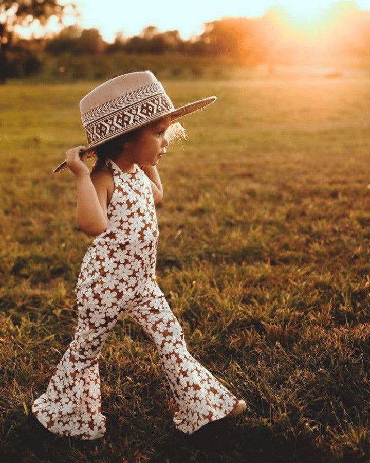Andi Pleated Bell Bottom Jumpsuit - Flower Child Girls