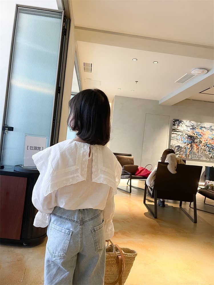 Heart Wide-Leg Denim Jeans: Blue / English / 7/8