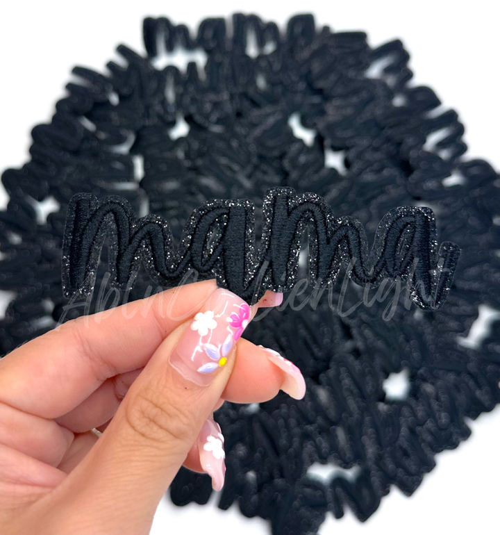 Cursive Mama Embroidery Patch - Small