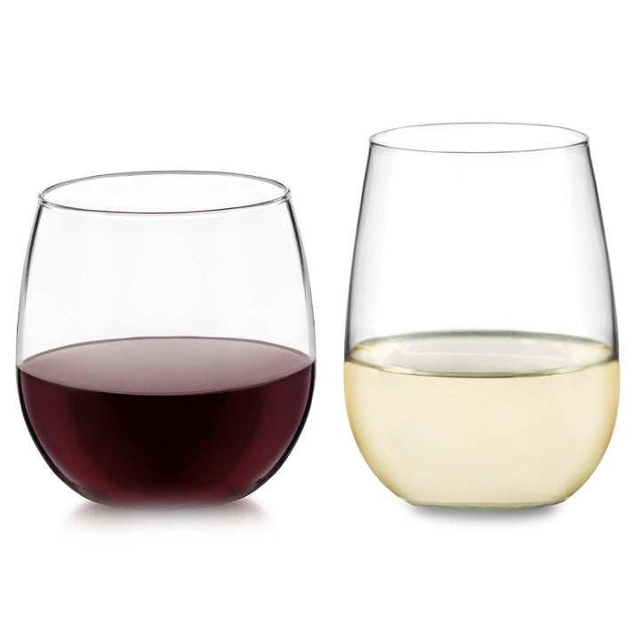 Libbey Stemless 12-Piece Red & White Wine Glass Party Set