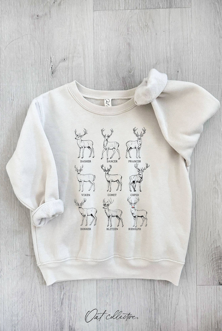 SANTA'S REINDEER Toddler Graphic Sweatshirt: HEATHER FOREST / 5T