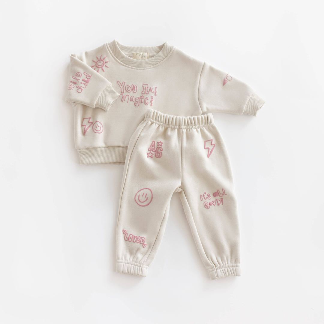 You Are Magic Sweat Set: Heathered Oatmeal / 3-4T