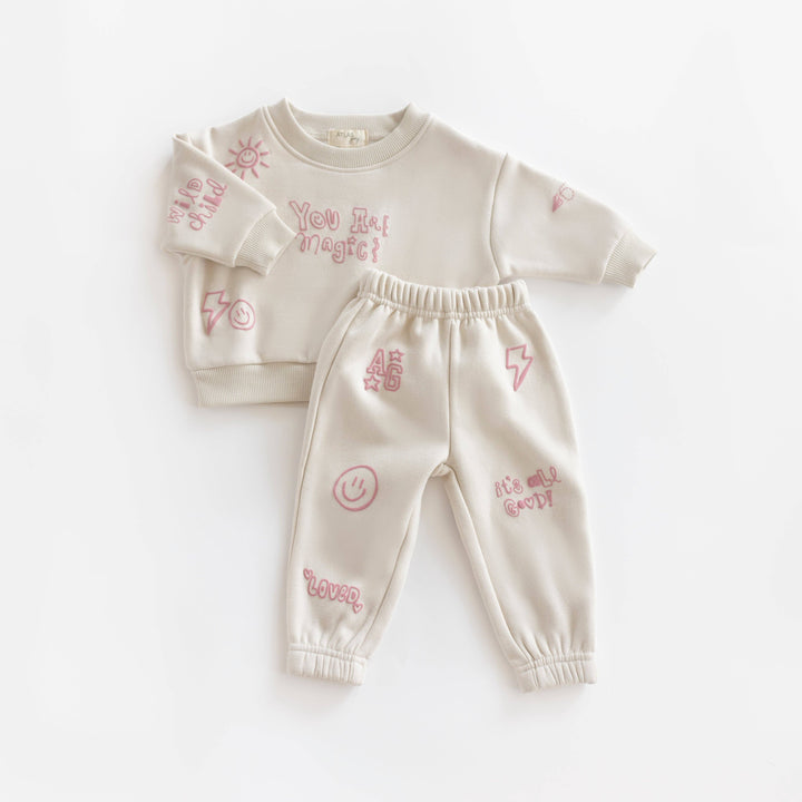 You Are Magic Sweat Set: Heathered Oatmeal / 3-4T