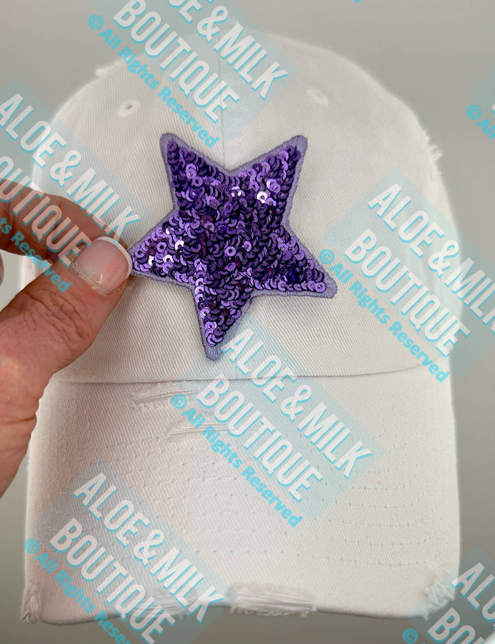 New Sequin Star Small, sequin star patch, cheer patch: Black