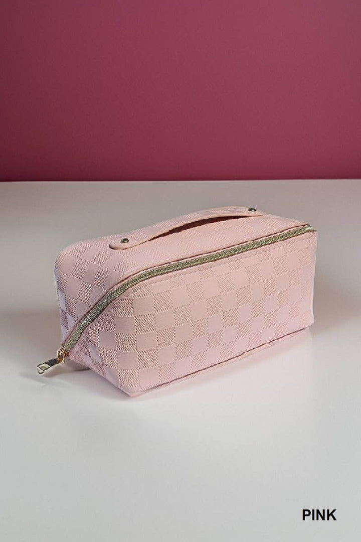 VEGAN LEATHER MAKEUP BAG SOLID BAG: BLACK-165452 / OS