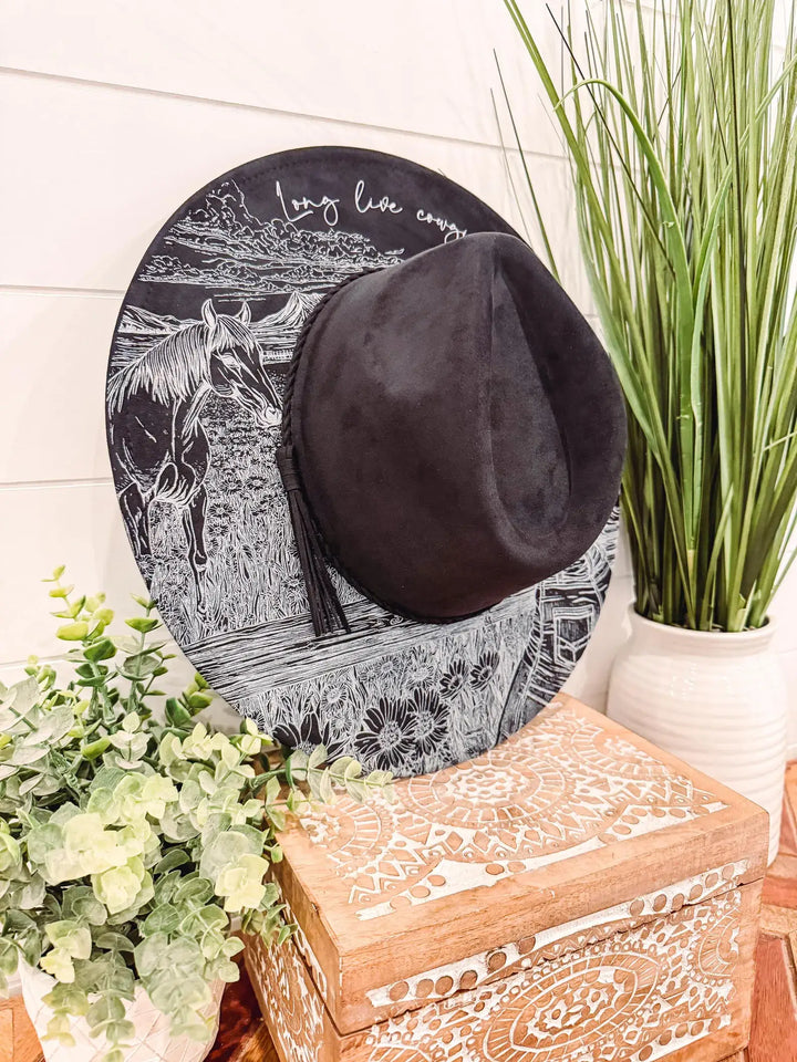 Floral Print Hat: Khaki