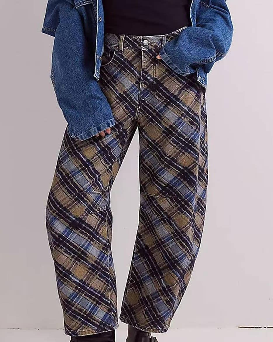 Y2k Western Vintage Paisley Printed Jeans: Python / S